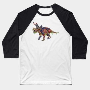 Zombie Triceratops Baseball T-Shirt